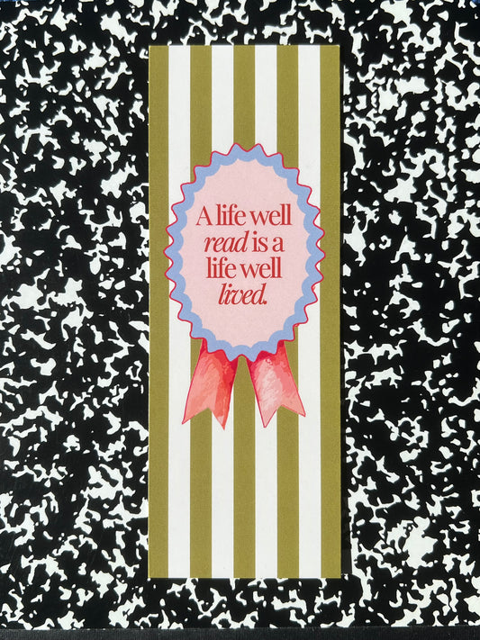 Live Well Bookmark